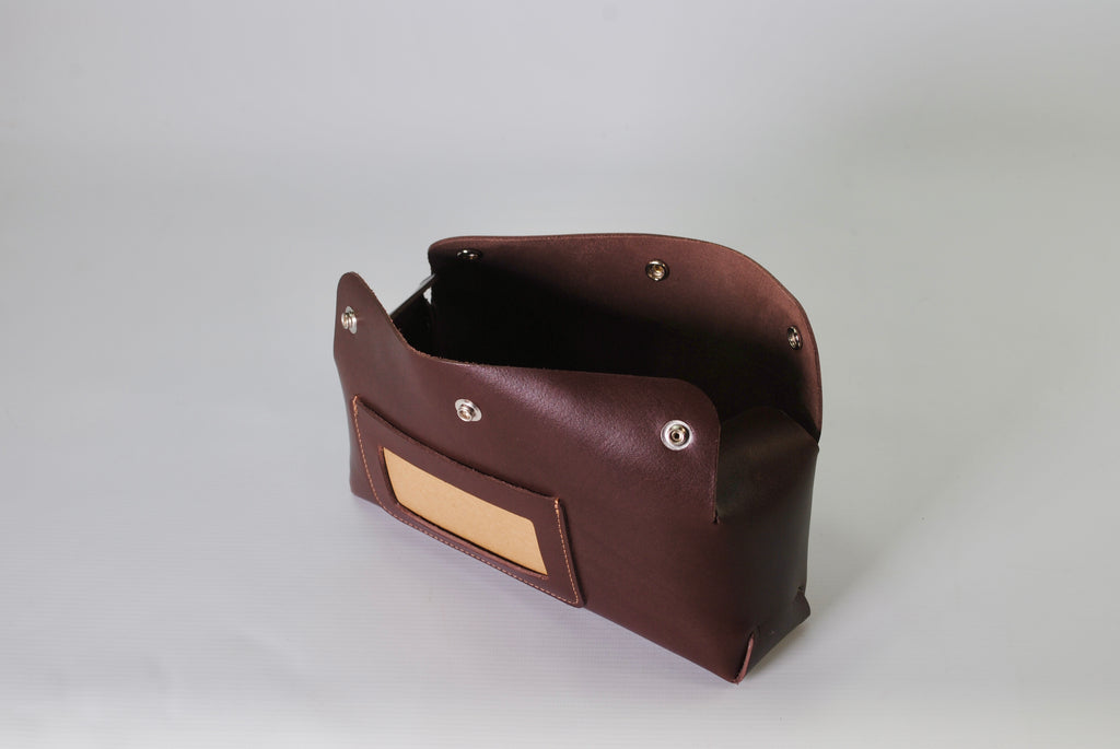 Puffin Pocket leather pouch organiser archive storage handcrafted British