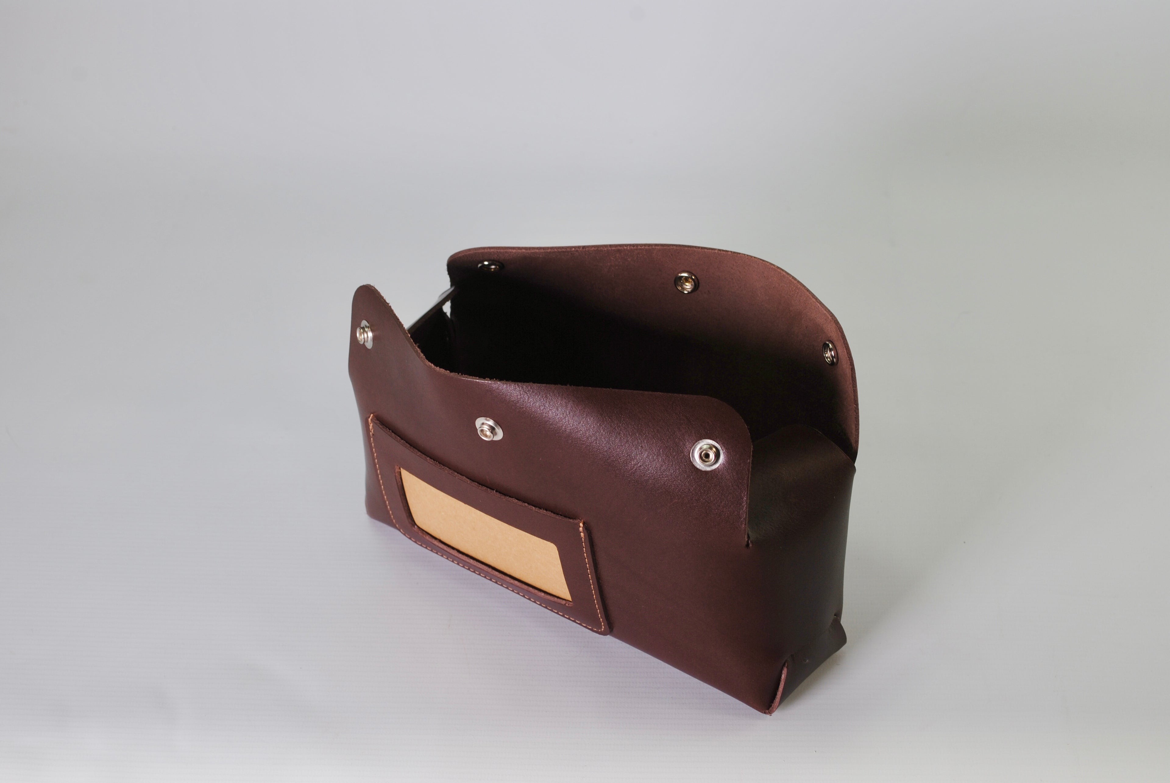 Puffin Pocket leather pouch organiser archive storage handcrafted British