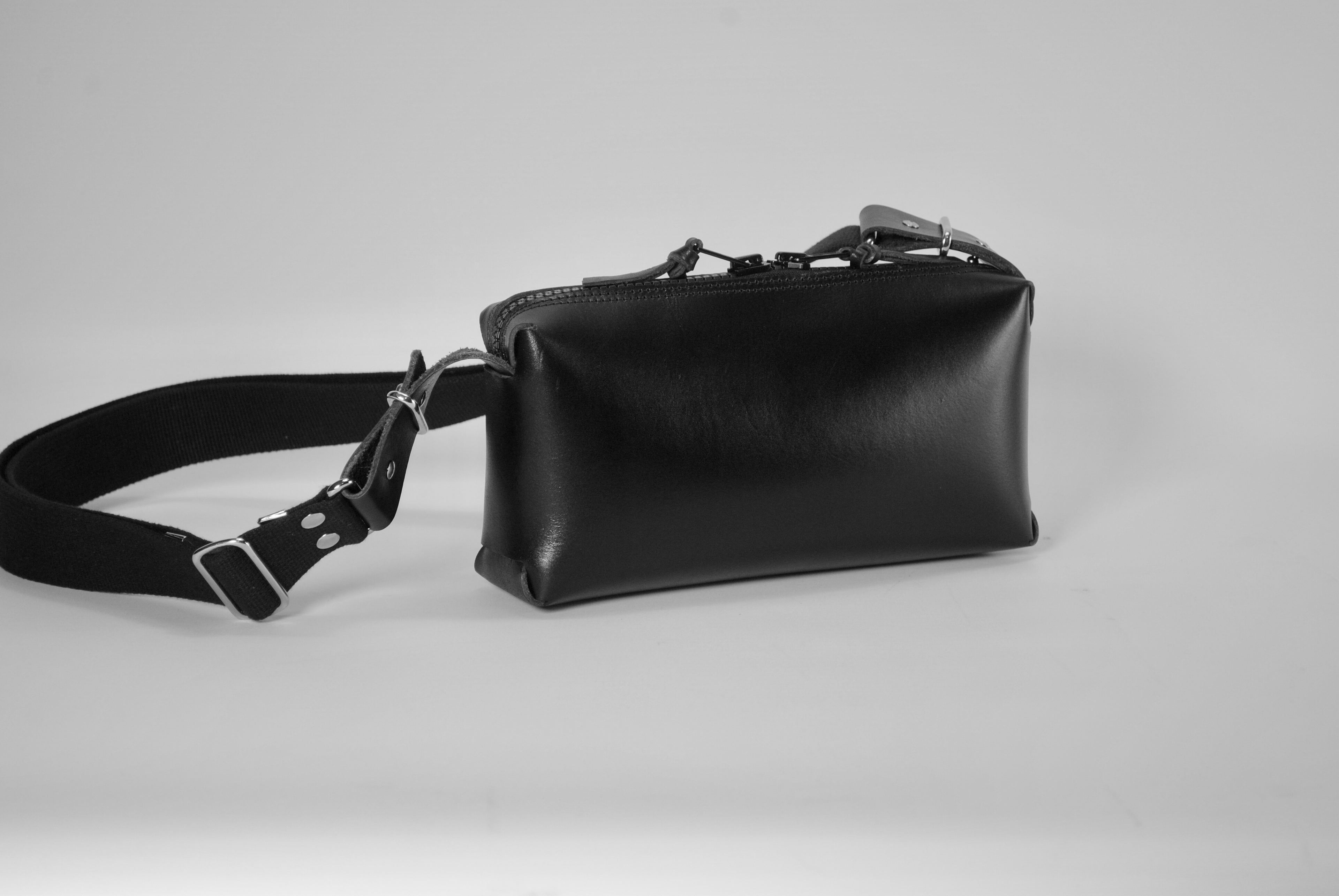 Panther crossbody bag leather organiser carry everywhere everyday storage handcrafted British