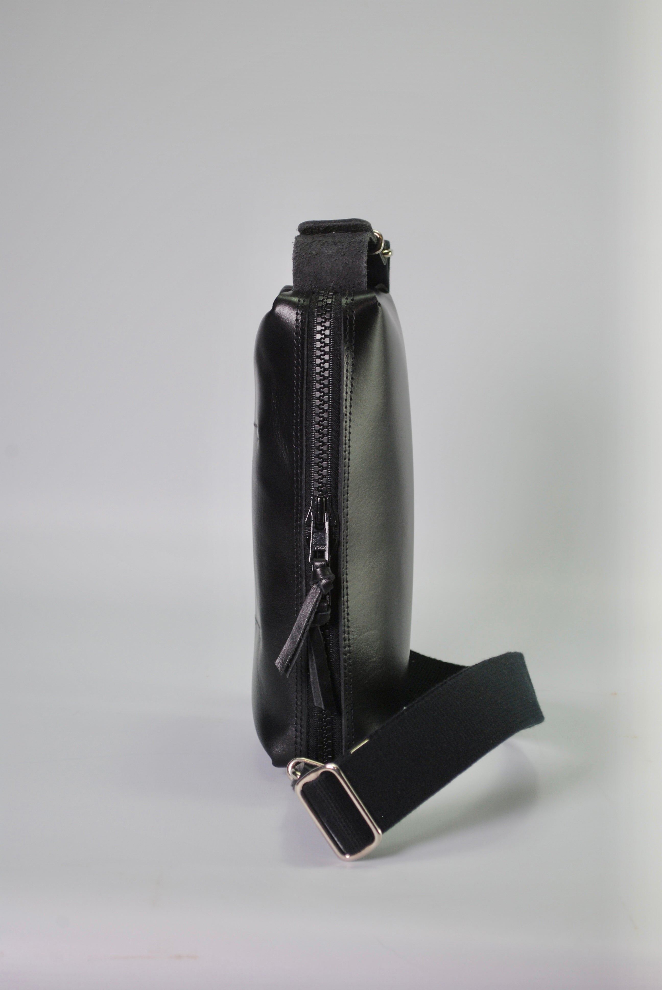 Panther crossbody bag leather organiser carry everywhere everyday storage handcrafted British