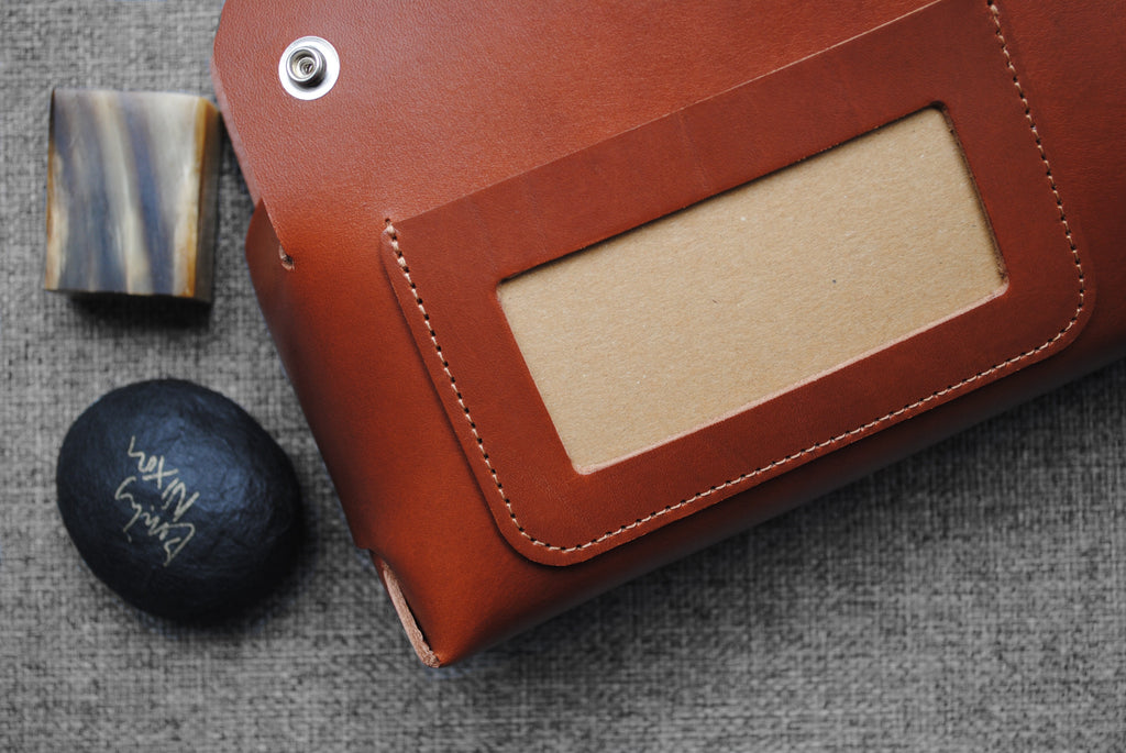 Puffin Pocket leather pouch organiser archive storage handcrafted British 
