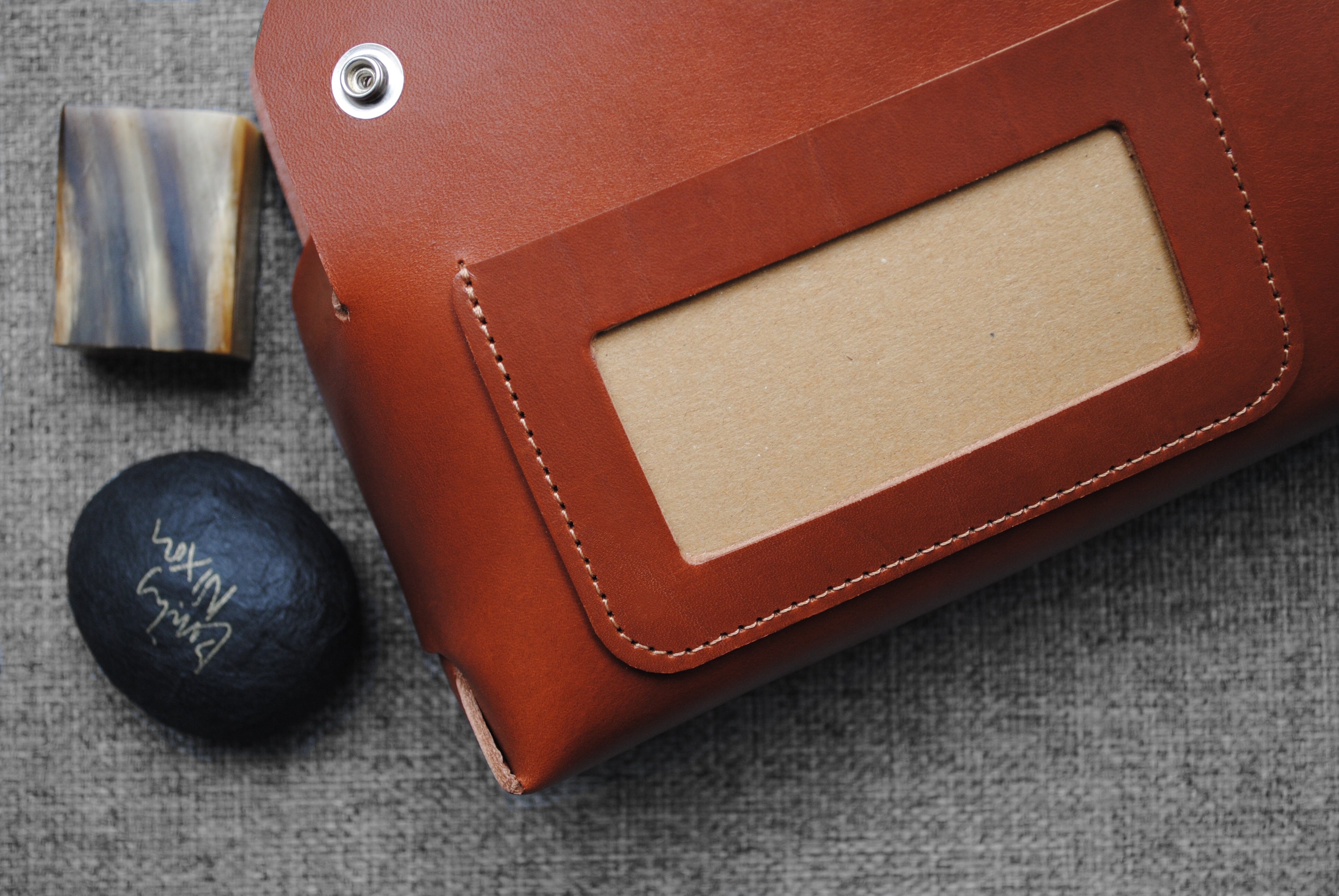 Puffin Pocket leather pouch organiser archive storage handcrafted British 