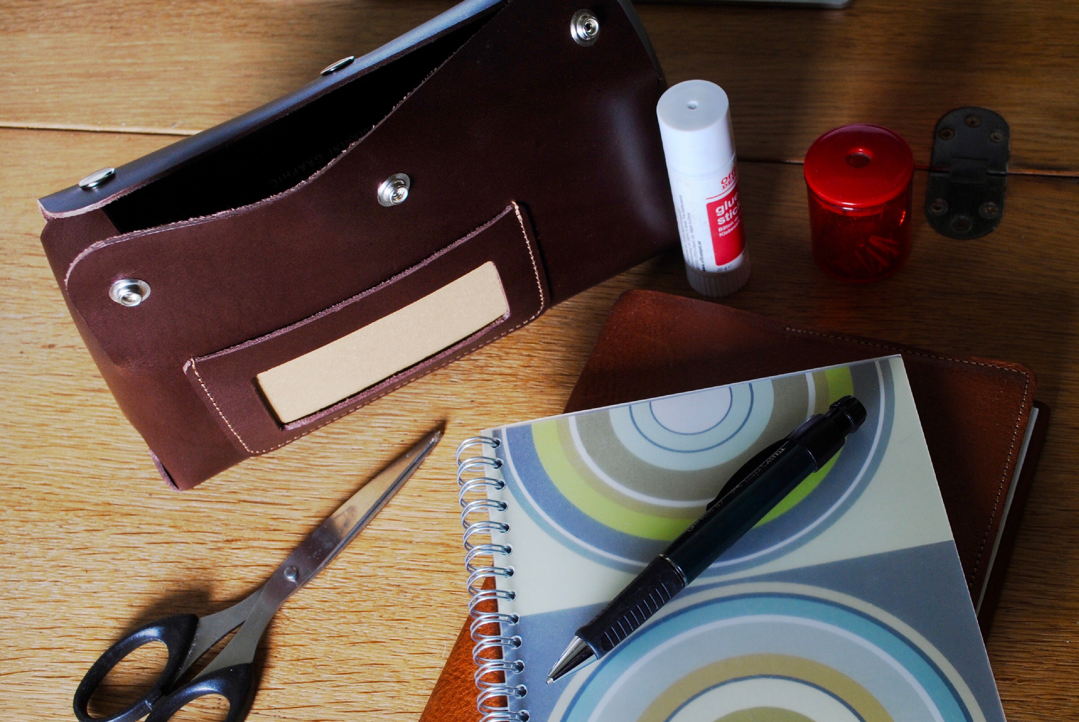 Puffin Pocket leather pouch organiser archive storage handcrafted British