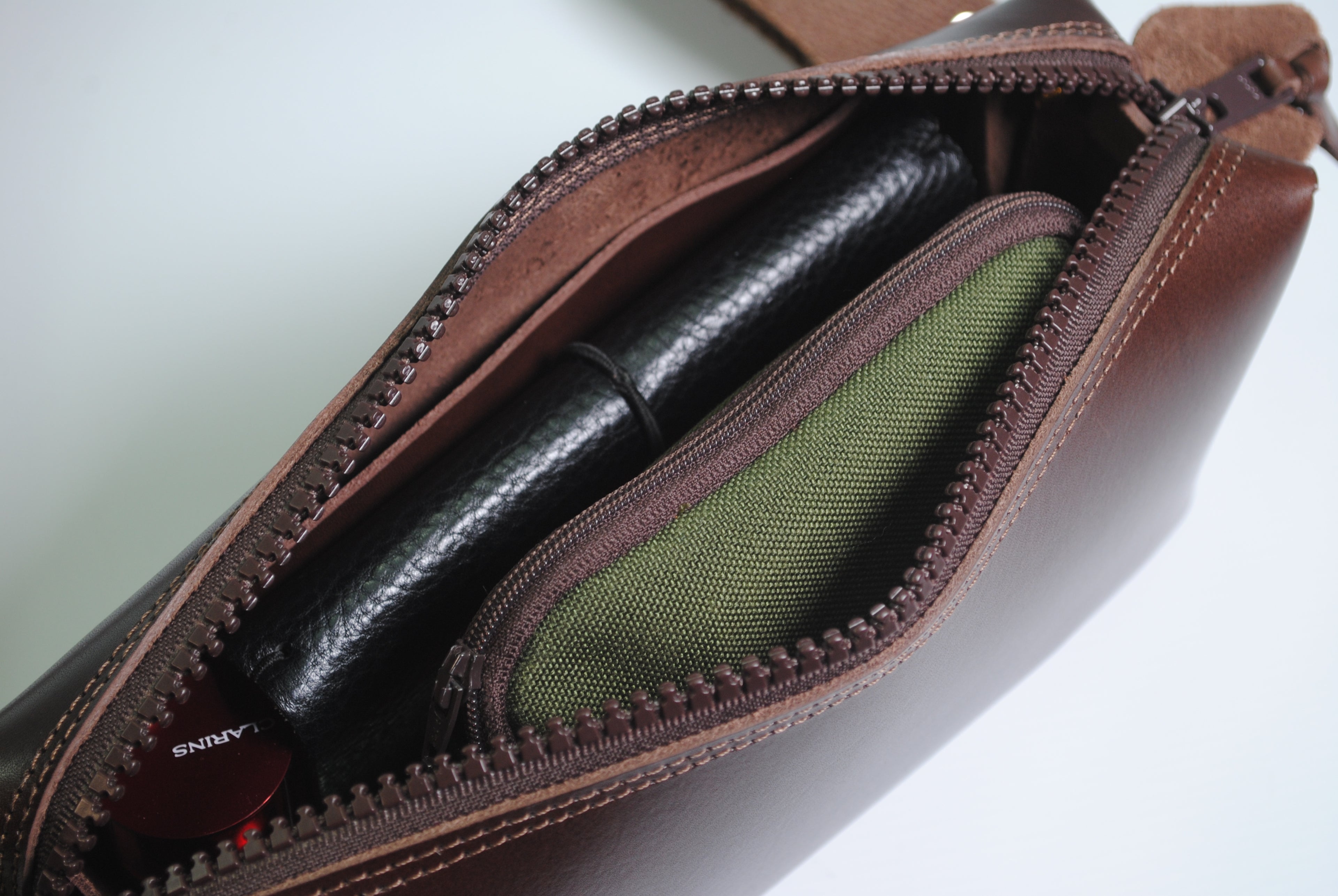 Panther crossbody bag leather organiser carry everywhere everyday storage handcrafted British