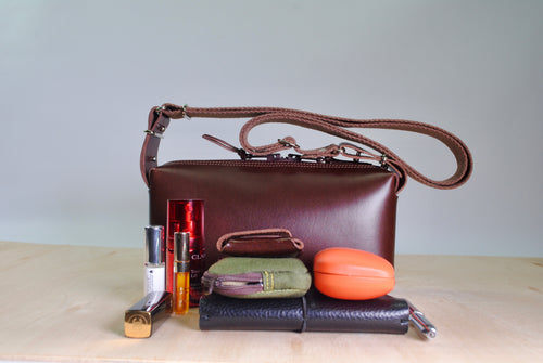 Panther crossbody bag leather organiser carry everywhere everyday storage handcrafted British