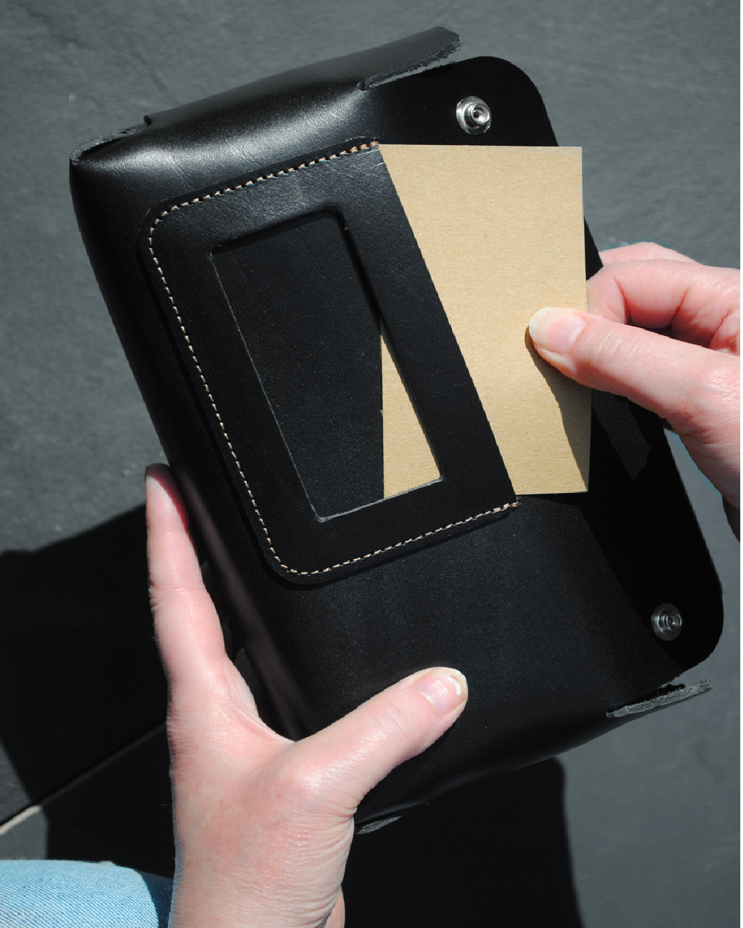 Puffin Pocket leather pouch organiser archive storage handcrafted British