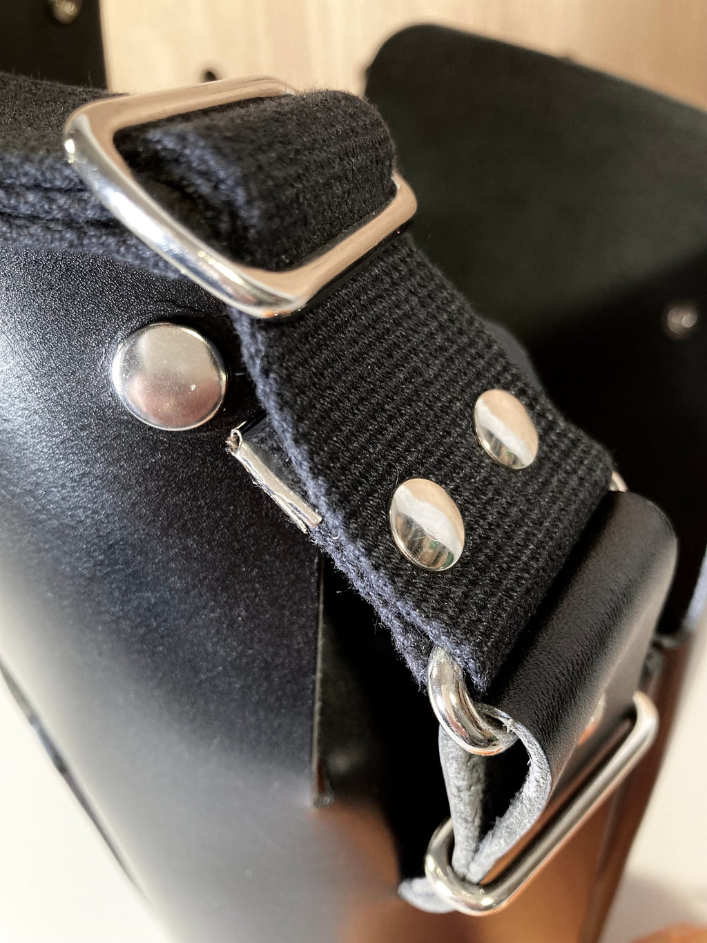 Tiger Leather Crossbody Bag in Black