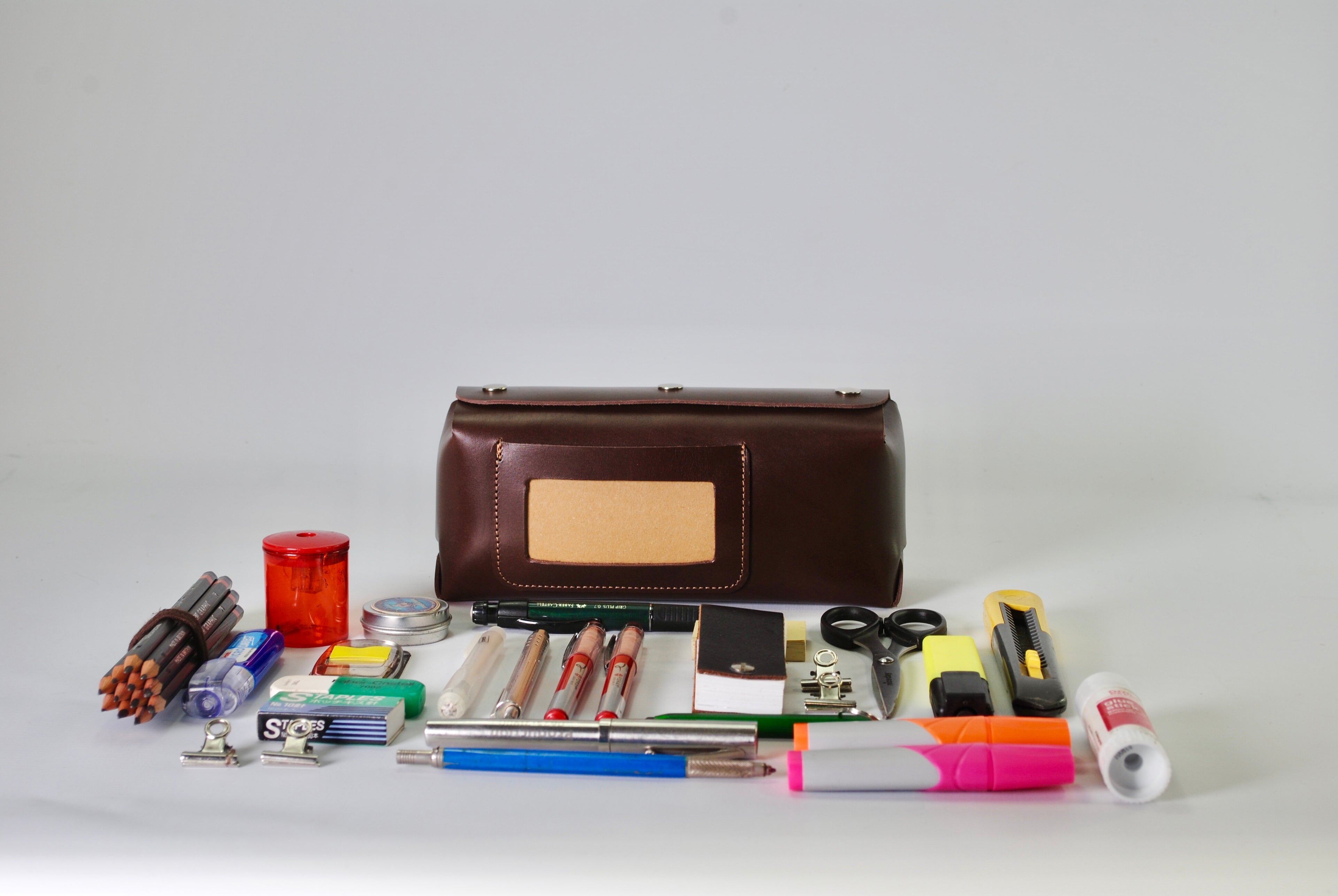 Puffin Pocket leather pouch organiser archive storage handcrafted British