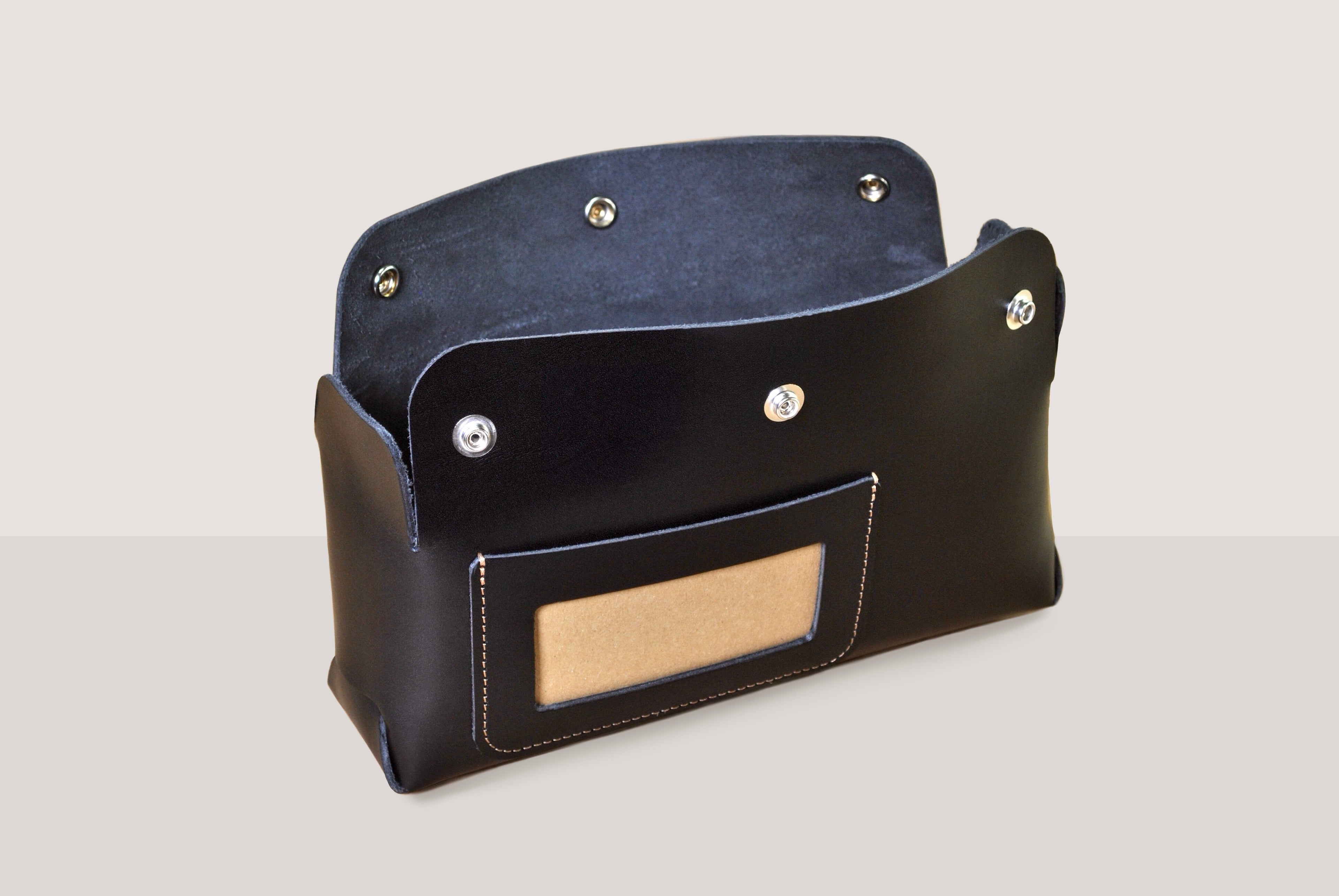 Puffin Pocket leather pouch organiser archive storage handcrafted British